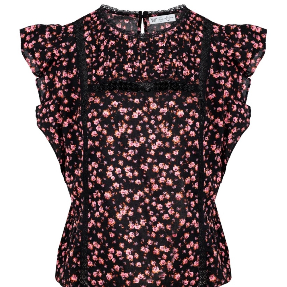 Jessica Simpson Women’s Bowie Cotton Blouse with Ruffle Sleeves